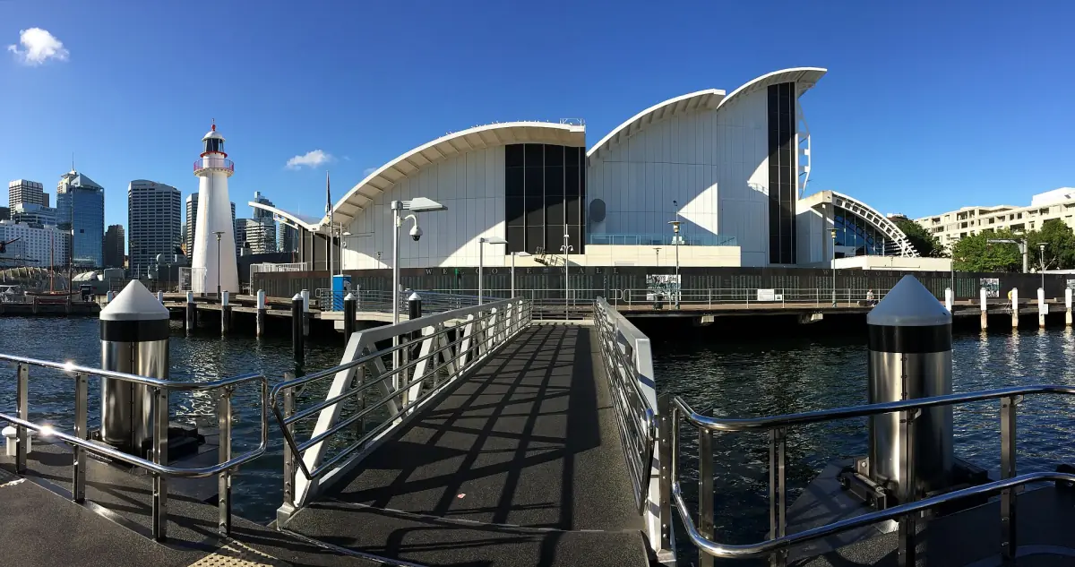 The Australian National Maritime Museum from the water