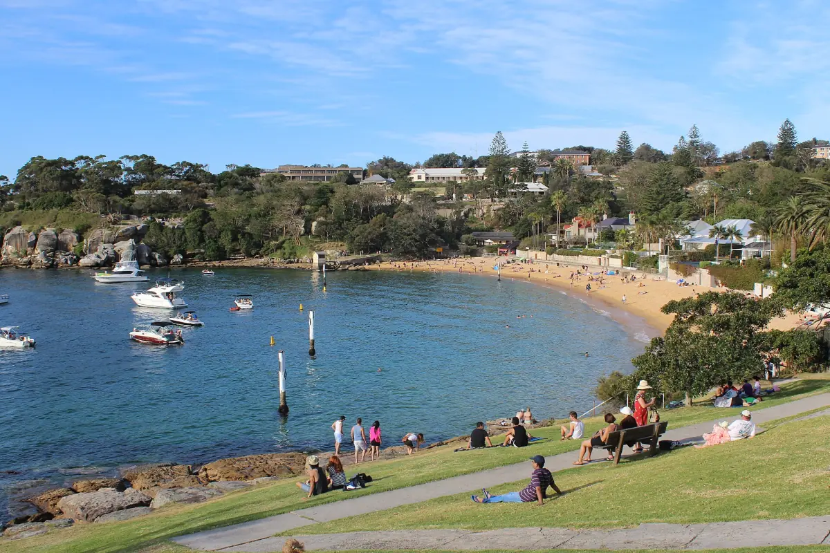Camp Cove with boats in the bay