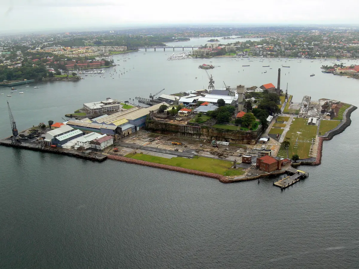Cockatoo Island from the air