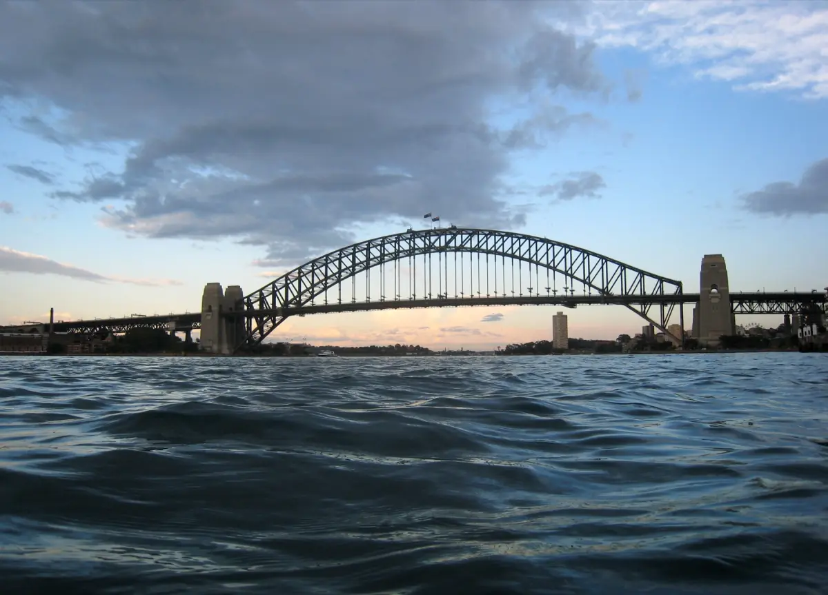 The Harbour Bridge seen from a kayak