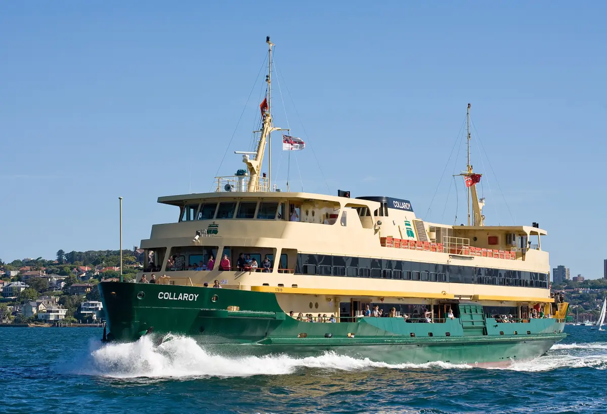 A Manly ferry crossing the harbour