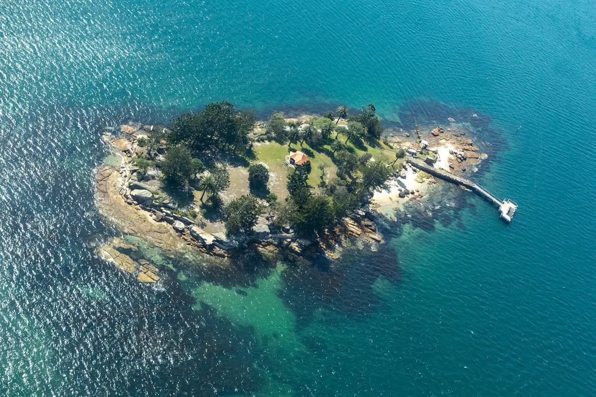 Shark Island from the air
